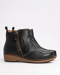 Women's Pikolinos Granada Leather Ankle Boots – Artisanal Memory Foam in Black