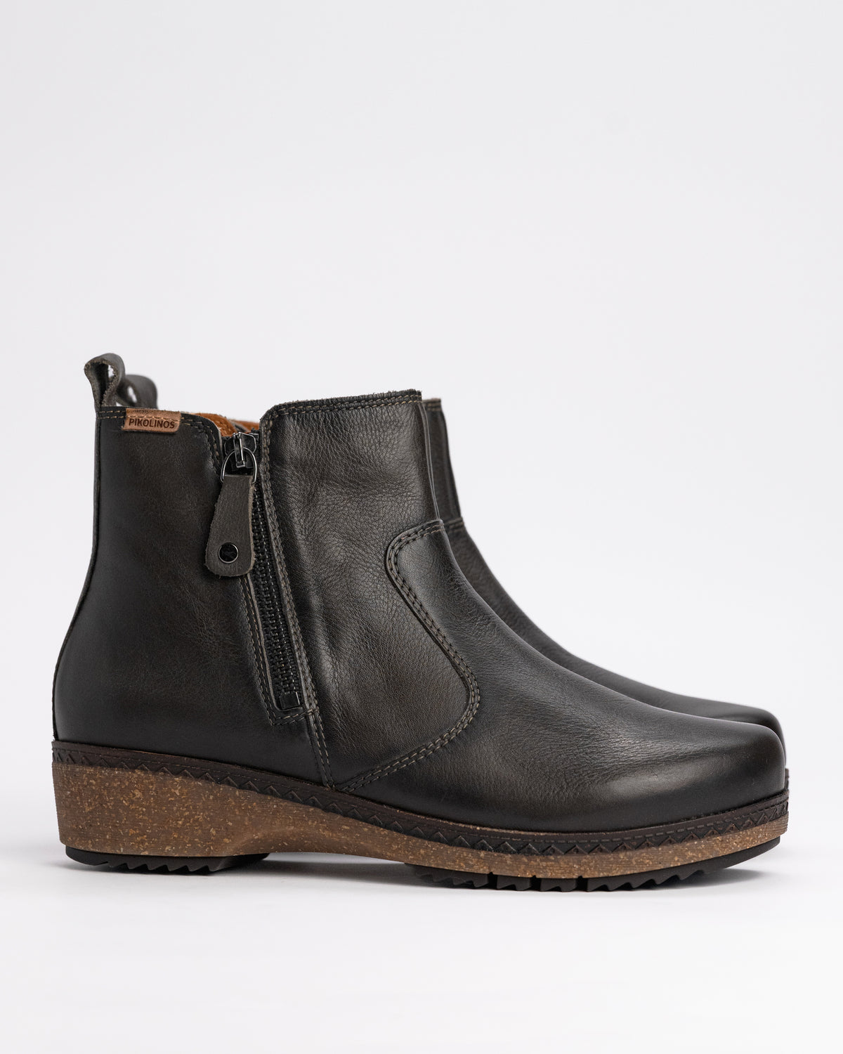 Women's Pikolinos Granada Leather Ankle Boots – Artisanal Memory Foam in Lead
