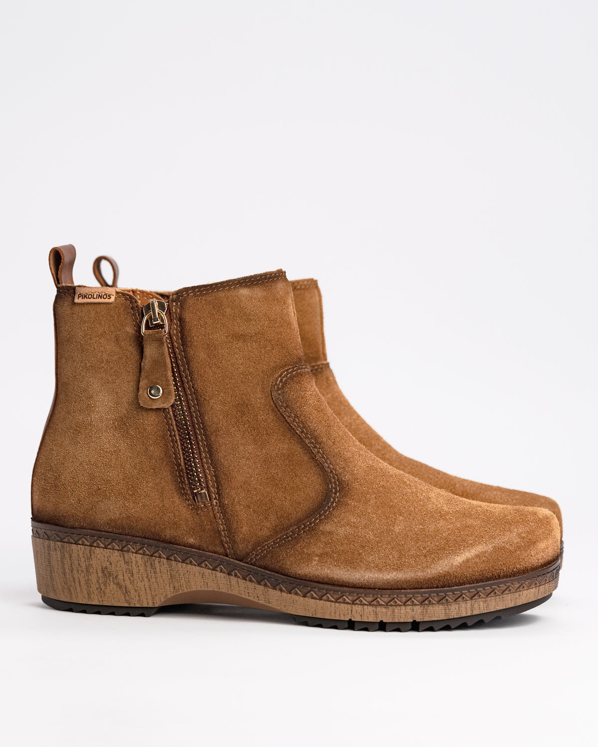 Women's Pikolinos Granada Leather Ankle Boots – Artisanal Memory Foam in Brandy