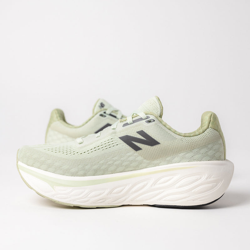 Full profile view of the New Balance Fresh Foam X 1080 V14 in Natural Mint and Magnet, perfect for running and all-day wear.