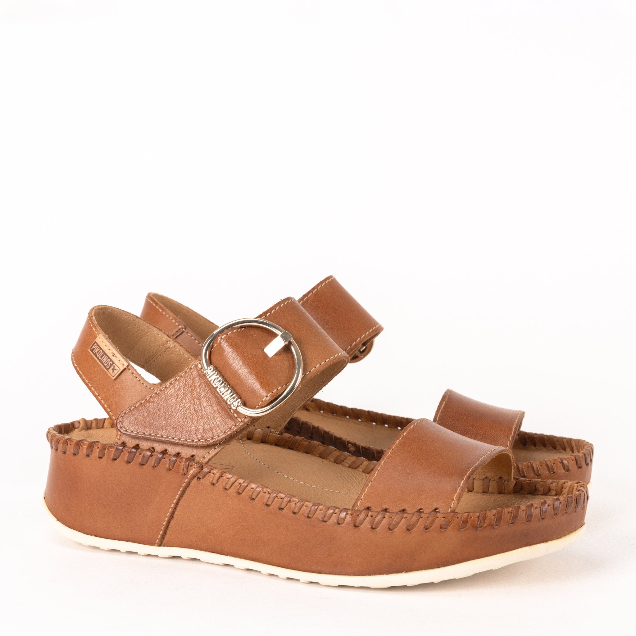 Women's Pikolinos Marina Wedge Sandal in Brandy Leather – Plaza
