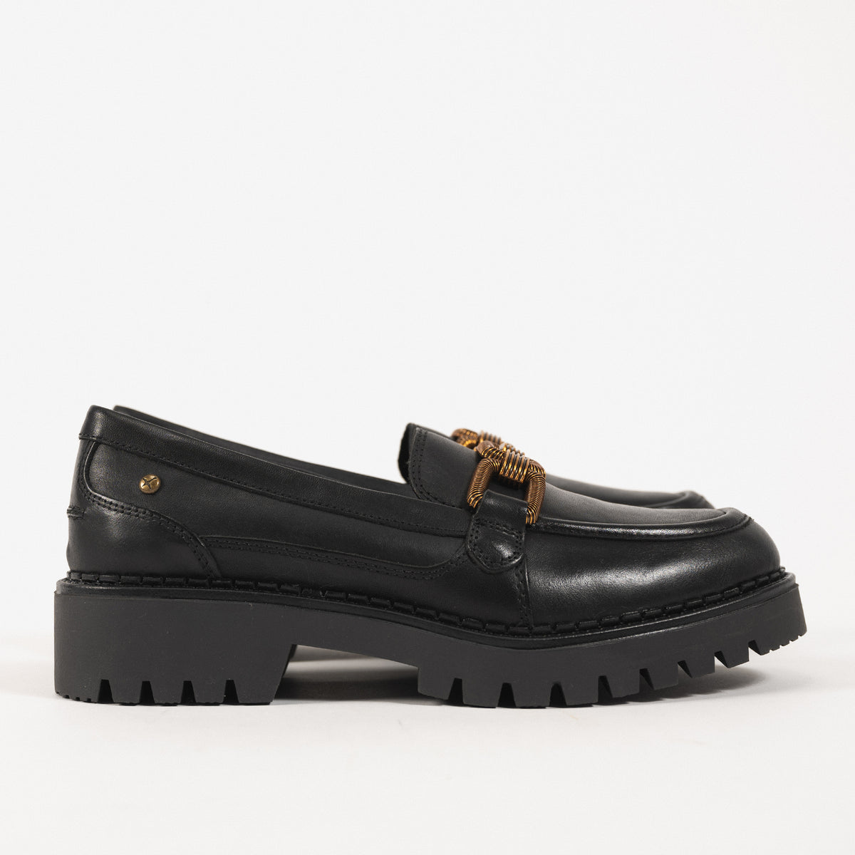AVILES CHAIN LOAFER - BLACK - LEATHER