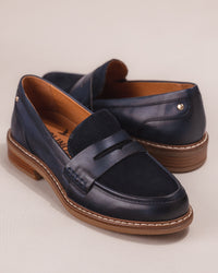 Women's Pikolinos Aldaya Penny Loafers in Blue Leather