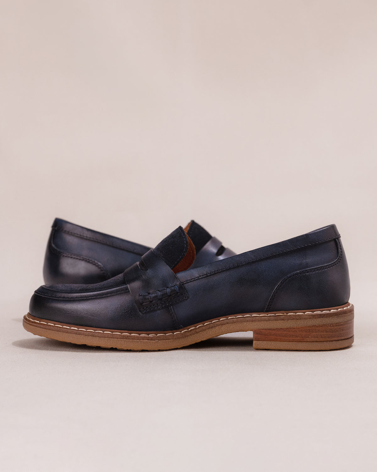 Women's Pikolinos Aldaya Penny Loafers in Blue Leather