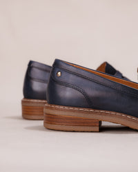 Women's Pikolinos Aldaya Penny Loafers in Blue Leather
