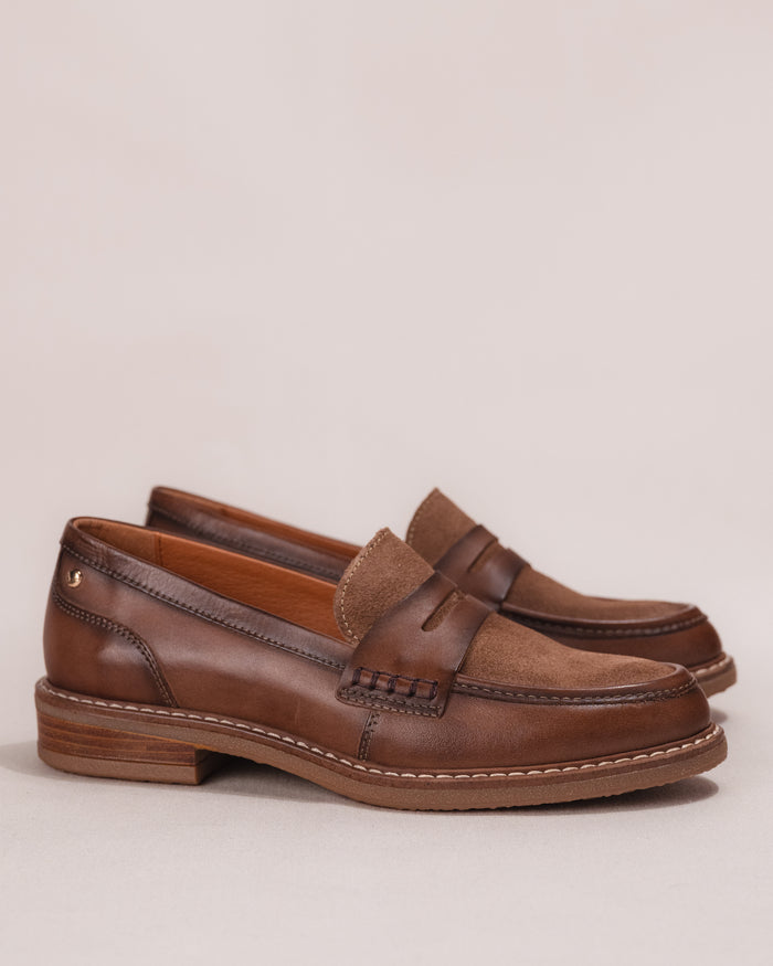 Women's Pikolinos Aldaya Penny Loafers in Topo Leather