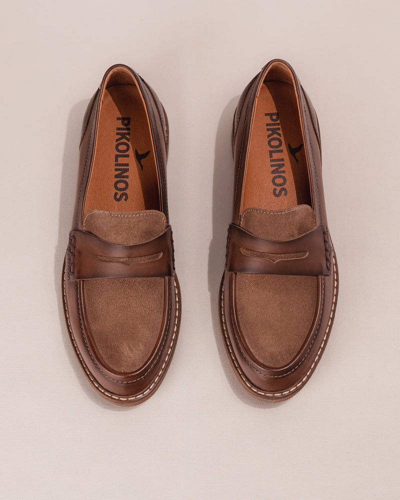 Women's Pikolinos Aldaya Penny Loafers in Topo Leather