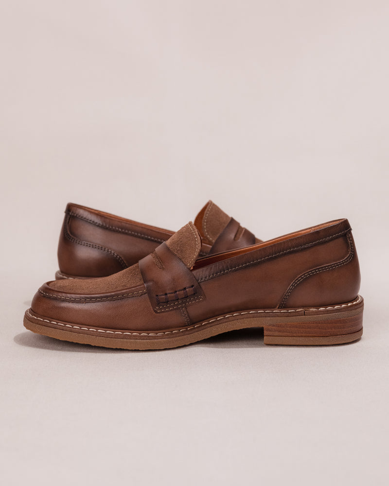 Women's Pikolinos Aldaya Penny Loafers in Topo Leather
