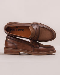 Women's Pikolinos Aldaya Penny Loafers in Topo Leather
