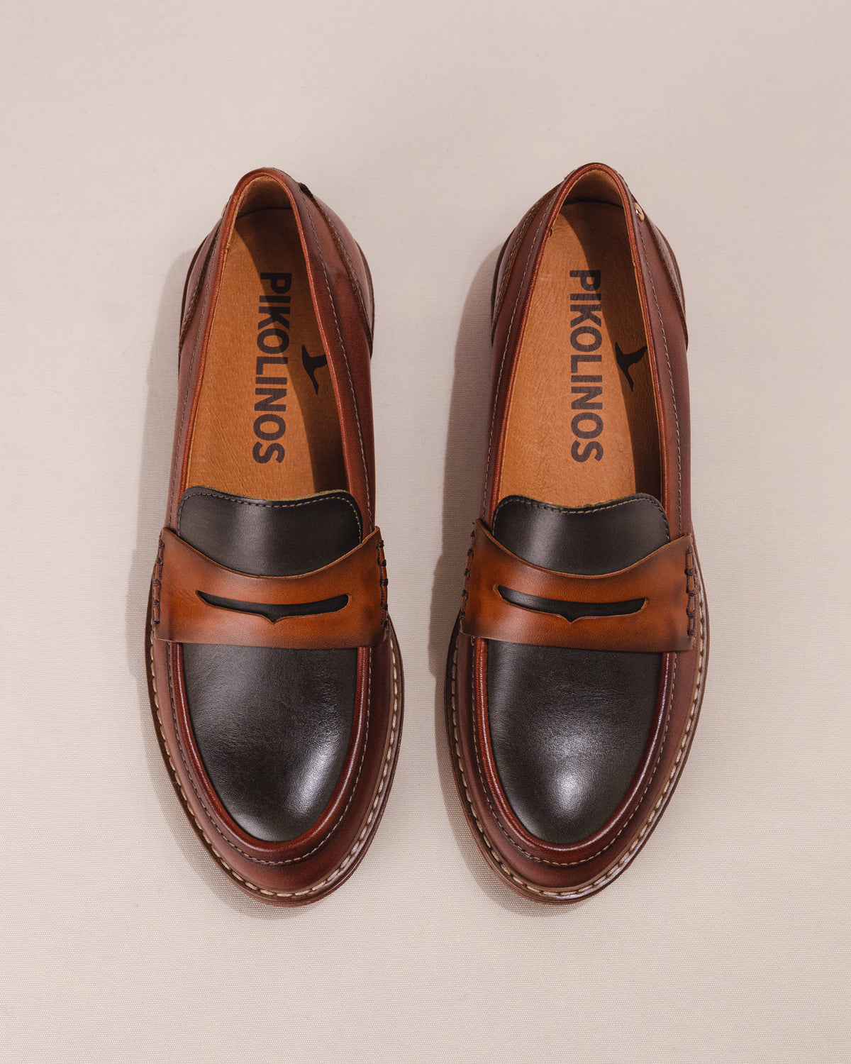 Women's Pikolinos Aldaya Penny Loafers in Cognac Leather Multi-color