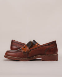 Women's Pikolinos Aldaya Penny Loafers in Cognac Leather Multi-color
