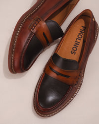 Women's Pikolinos Aldaya Penny Loafers in Cognac Leather Multi-color
