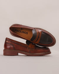 Women's Pikolinos Aldaya Penny Loafers in Cognac Leather Multi-color