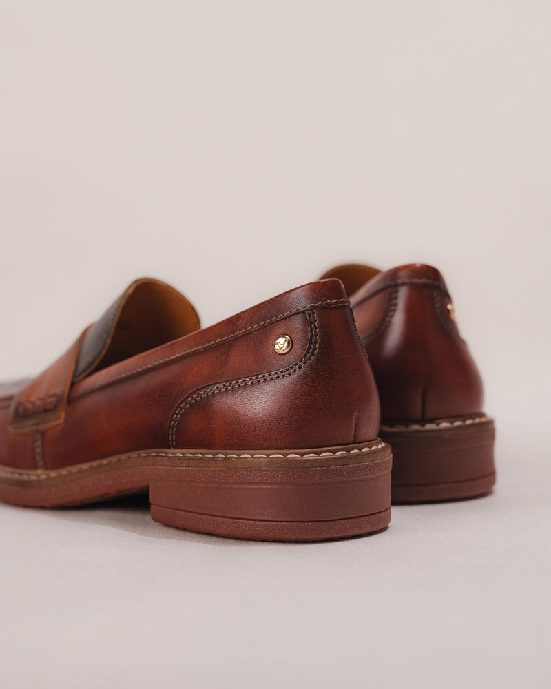 Women's Pikolinos Aldaya Penny Loafers in Cognac Leather Multi-color