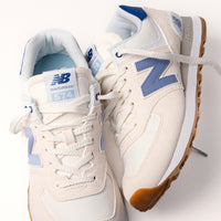 Women's New Balance 574, WL574CBL Lifestyle Classic sneaker in Linen with Indigo