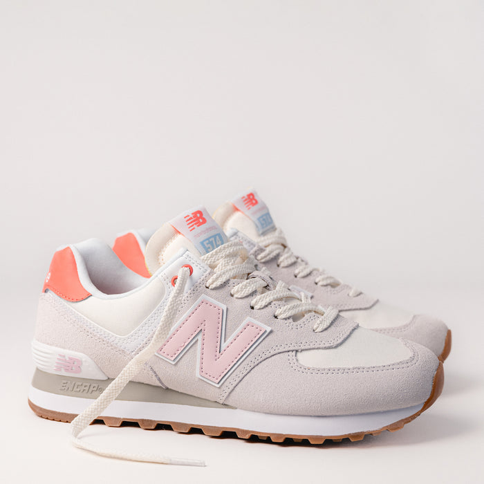 Women's New Balance 574, WL574IPK Lifestyle Classic sneaker in Reflection with Rose Sugar