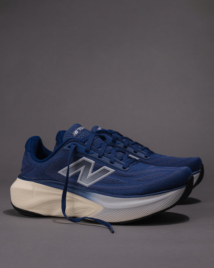 Side profile of the New Balance Fresh Foam X More v6 showing the Fresh Foam midsole and breathable upper.
