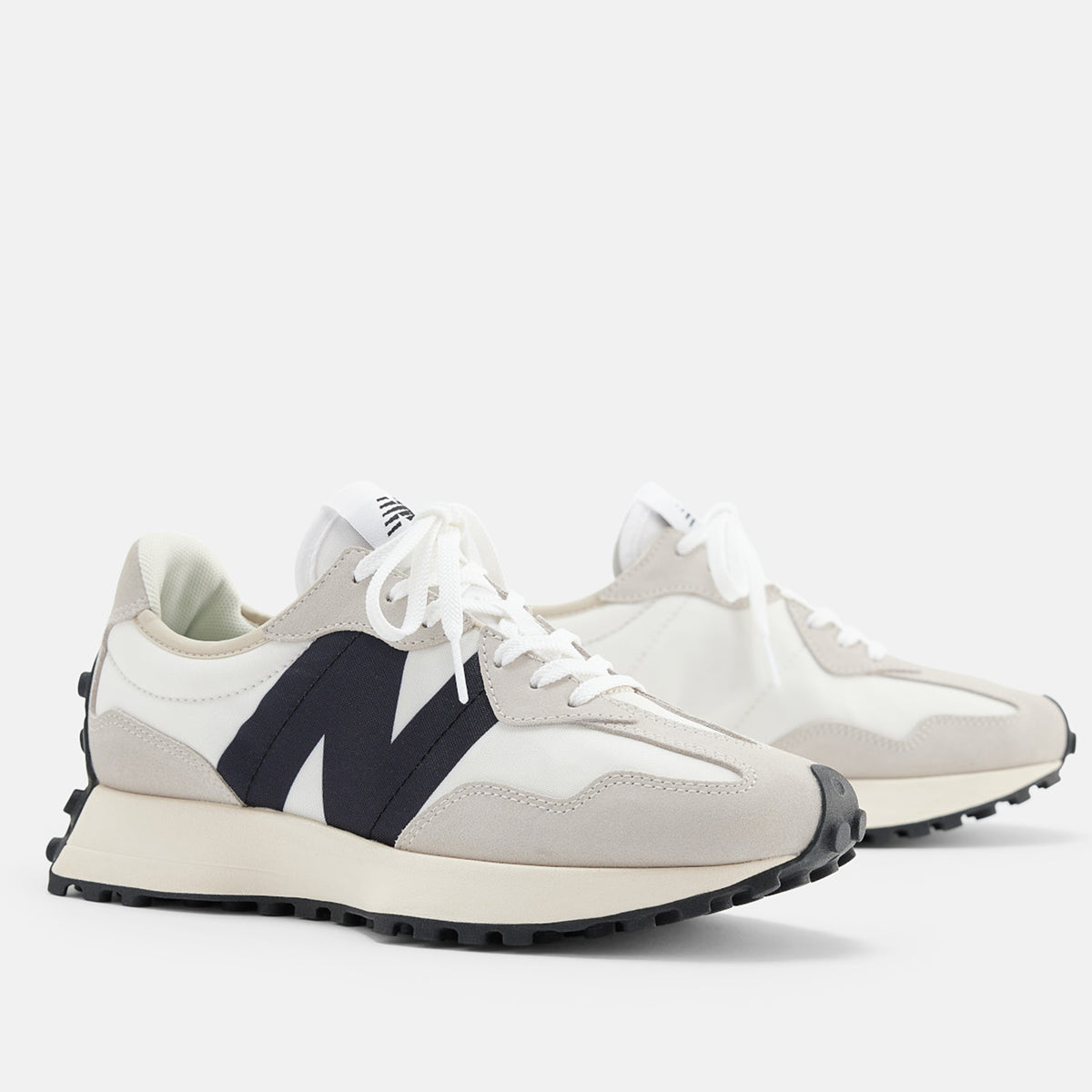 Retro-inspired New Balance iconic 327 V1 in Sea Salt with White and Black