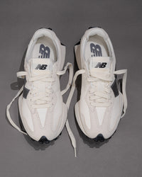Iconic New Balance 327 V1 Sneaker in Sea Salt / Castlerock (Metallic)