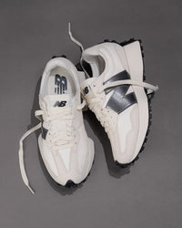 Iconic New Balance 327 V1 Sneaker in Sea Salt / Castlerock (Metallic)