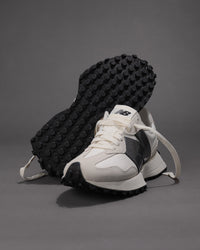 Iconic New Balance 327 V1 Sneaker in Sea Salt / Castlerock (Metallic)