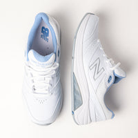 Top view of the New Balance 928 V3 Walking Shoe for women, highlighting the cushioning and spacious fit for all-day comfort.